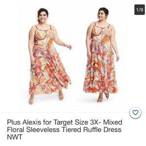 Mixed Floral Sleeveless Tiered Ruffle Dress